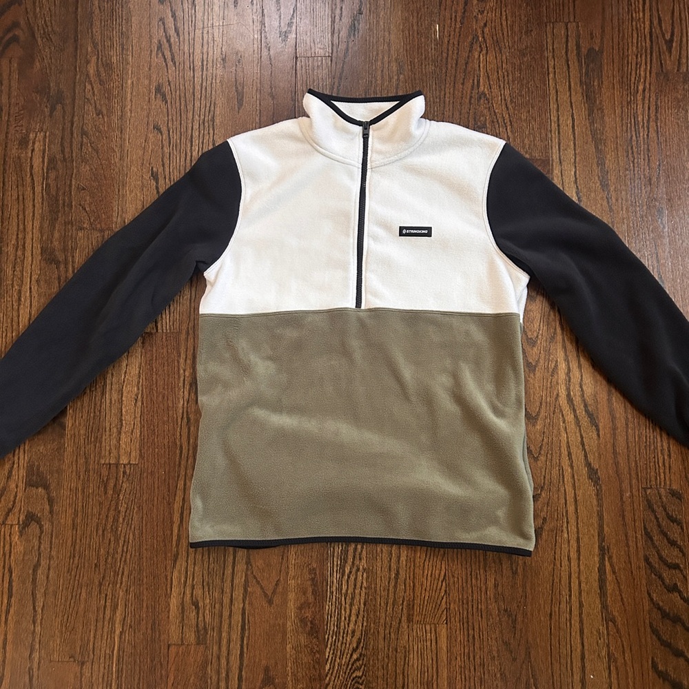 Polartec Stylish Men's Zip-Up Sweater in Black, Cream, and Tan